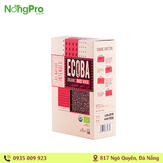 Gạo Hữu Cơ ECOBA Huyết Rồng 1kg