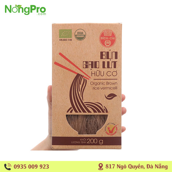 bún gạo lứt hữu cơ 200gr