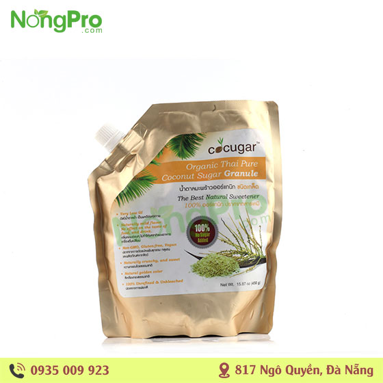 Đường dừa nâu Coconut Suger Granule Cocugar 450g