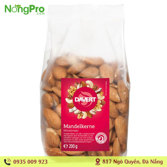 hạt hạnh nhân hữu cơ DAVERT 200gr