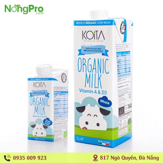 sữa bò hữu cơ nguyên kem koita 200ml
