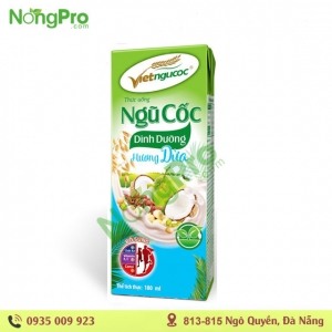 Sữa ngũ cốc dinh dưỡng hương dừa vietngucoc 180ml- Lốc 4 hộp